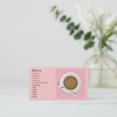 MÄDCHEN KAFFEE PINK CAFE GLÜCKLICHE GETRÄNKE GUTES VISITENKARTE (Stehend Vorderseite)