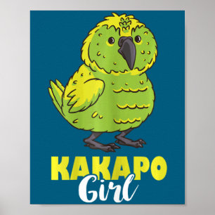 Mädchen Kakapo Kakapo Vogel Kakapo Papagei Poster