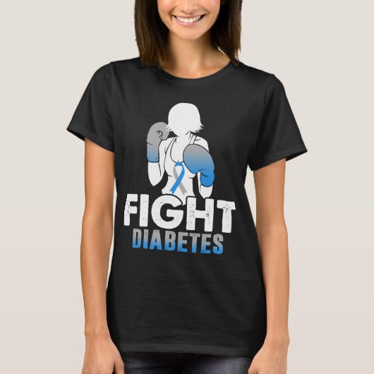 Mädchen Kampf Diabetes t1d t2d Kriegermutter T-Shirt (Vorderseite)