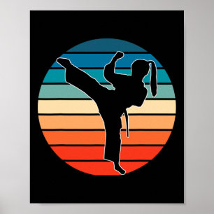 Mädchen Kampfsport-Geschenk - Karate Kickboxen Ret Poster