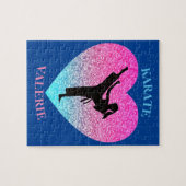 Mädchen Karate Blau Puzzle (Horizontal)