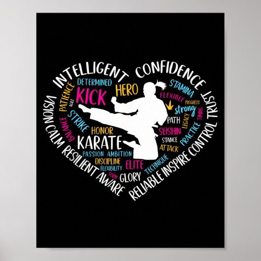 Mädchen Karate Herz Teens Kampfsport Poster (Vorne)