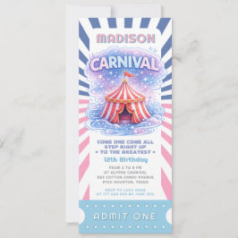 Mädchen Karneval Geburtstags Ticket Eintritt Frei Einladung
