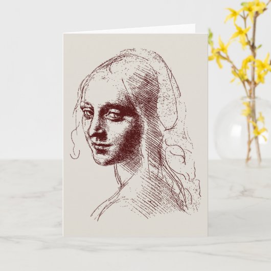 Mädchen Karte (Gelbe Blume)