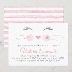 Mädchen Kätzchen Katze Baby Shower Einladung