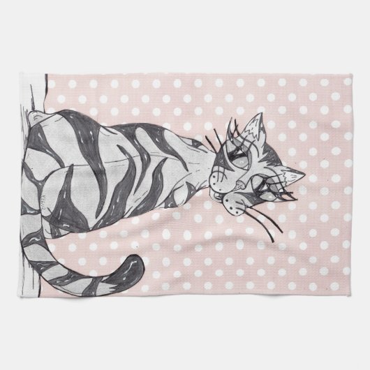 Mädchen-Katze 02 Handtuch (Horizontal)