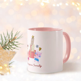 Mädchen Katzen und Geschenke Sternherz rosa Weihna Tasse