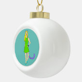 Mädchen Keramik Kugel-Ornament (Rechts)
