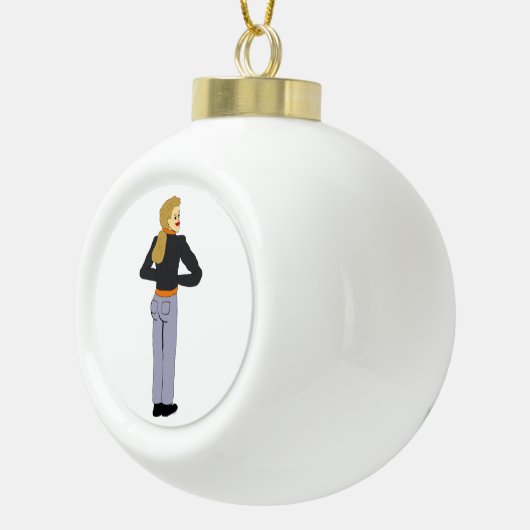 Mädchen Keramik Kugel-Ornament (Rechts)