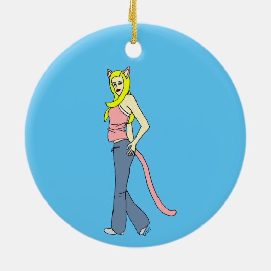 Mädchen Keramik Ornament (Hinten)