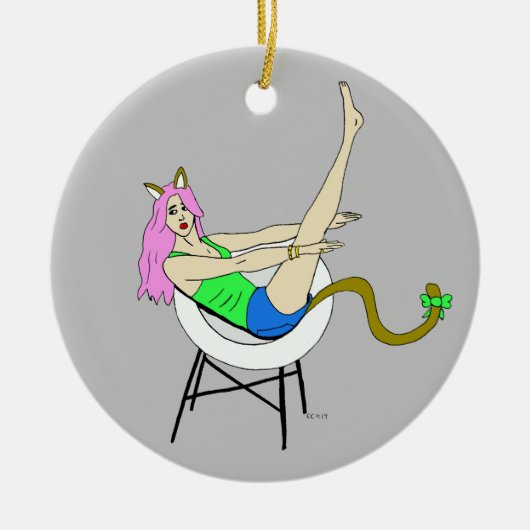 Mädchen Keramik Ornament (Vorne)