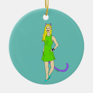 Mädchen Keramik Ornament