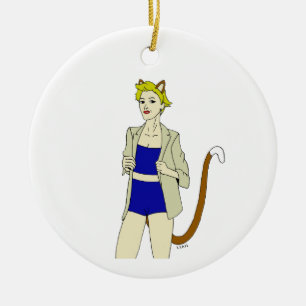 Mädchen Keramik Ornament
