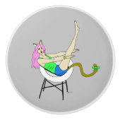 Mädchen Keramikknauf (Vorderseite)