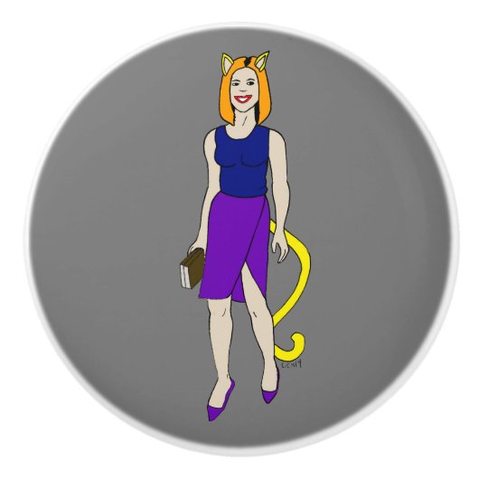 Mädchen Keramikknauf (Vorderseite)