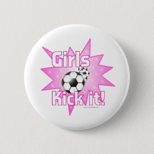 Mädchen Kick it Button (Vorderseite)