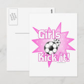 Mädchen kicken es postkarte (Vorne/Hinten)