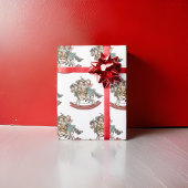 Mädchen Kinder am Weihnachtshorn Geschenkpapier