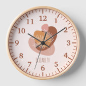 Mädchen Kinder Soft Boho Wasserfarbe Leaf & Name U Uhr (Vorderseite)