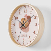 Mädchen Kinder Soft Boho Wasserfarbe Leaf & Name U Uhr (Winkel)