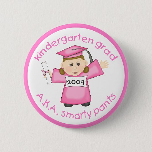Mädchen-Kindergarten-Absolvent/Abschluss Button (Vorderseite)