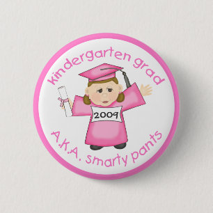 Mädchen-Kindergarten-Absolvent/Abschluss Button