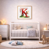 Mädchen-Kinderzimmer Buchstabe K Feen Blumenmuster Poster