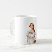 Mädchen Kleid Rothaarige Kaffeetasse (Vorderseite Links)