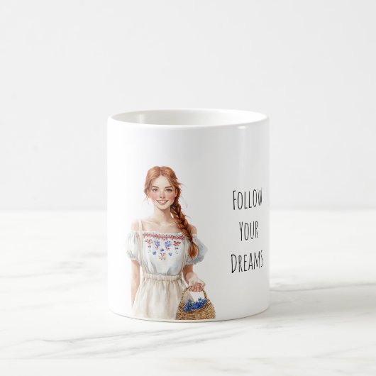 Mädchen Kleid Rothaarige Kaffeetasse (Mittel)