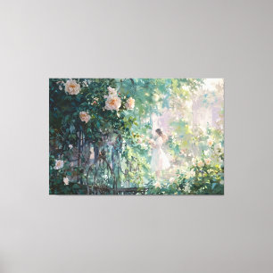 *~* Mädchen klettert Rosen TV2 Stretch Canvas Pri Leinwanddruck