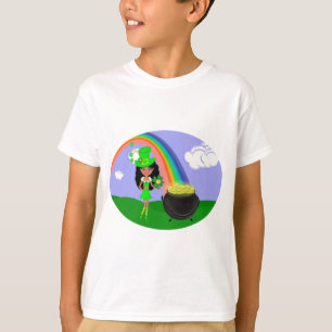 Mädchen-Kobold St. Pats brünetter Tagesmit T-Shirt