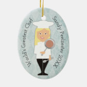 Mädchen-Koch Weihnachtsverzierung des Keramikornament (Hinten)