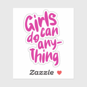 Mädchen können alles tun aufkleber