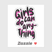 Mädchen können alles tun aufkleber (Blatt)