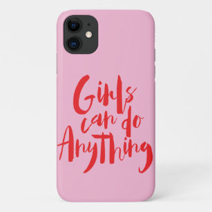 Mädchen können alles tun, in Rot und Rosa, Feminis Case-Mate iPhone Hülle