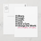 Mädchen können alles tun (Mädchen Power) Postkarte (Vorne/Hinten)