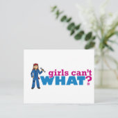 Mädchen können nicht was? Benutzerdefiniertes Desi Postkarte (Stehend Vorderseite)