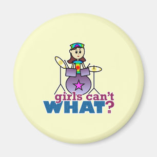  Mädchen können nicht was? Drummer-Girl-Logo Magnet