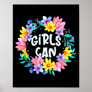 Mädchen können sich selbst Motivationszitat sagen Poster