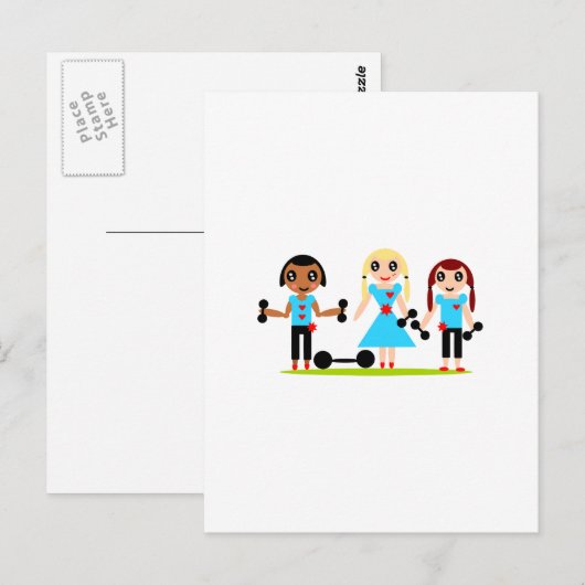 Mädchen können steigen postkarte (Vorne/Hinten)