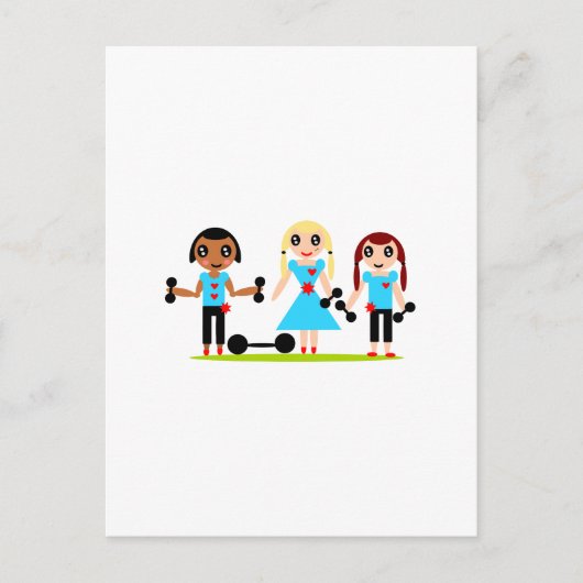 Mädchen können steigen postkarte (Vorderseite)