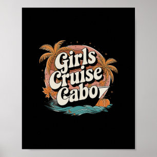 Mädchen Kreuzfahrt Cabo Erntedankfest Herbst Retro Poster