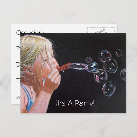 MÄDCHEN: KUNST: PARTY: EINLADUNG (Vorne/Hinten)