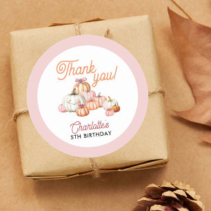 Mädchen-Kürbis-Patch-Bögen Geburtstagsfeier Runder Aufkleber
