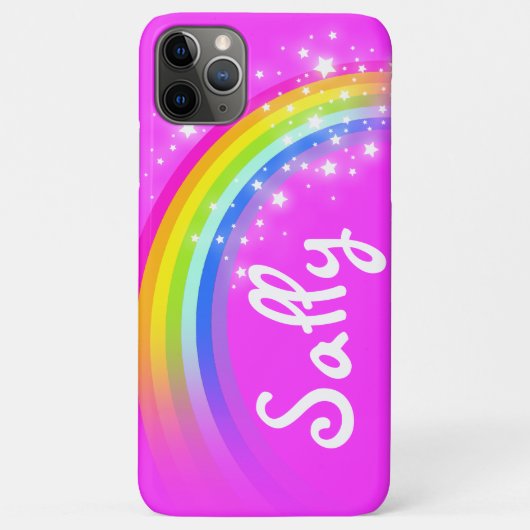 Mädchen kurzer Name Regenbogenrosa Kinder Case-Mate iPhone Hülle (Rückseite)