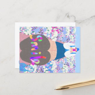 Mädchen lächeln feiertagspostkarte