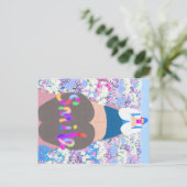 Mädchen lächeln feiertagspostkarte (Stehend Vorderseite)