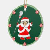 Mädchen Lacrosse Feiertagsgeschenk Keramik Ornament (Links)