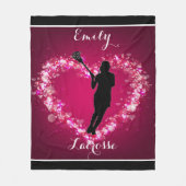 Mädchen Lacrosse Floating Hearts Fleecedecke (Vorderseite)