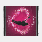 Mädchen Lacrosse Floating Hearts Fleecedecke (Vorderseite (Horizontal))